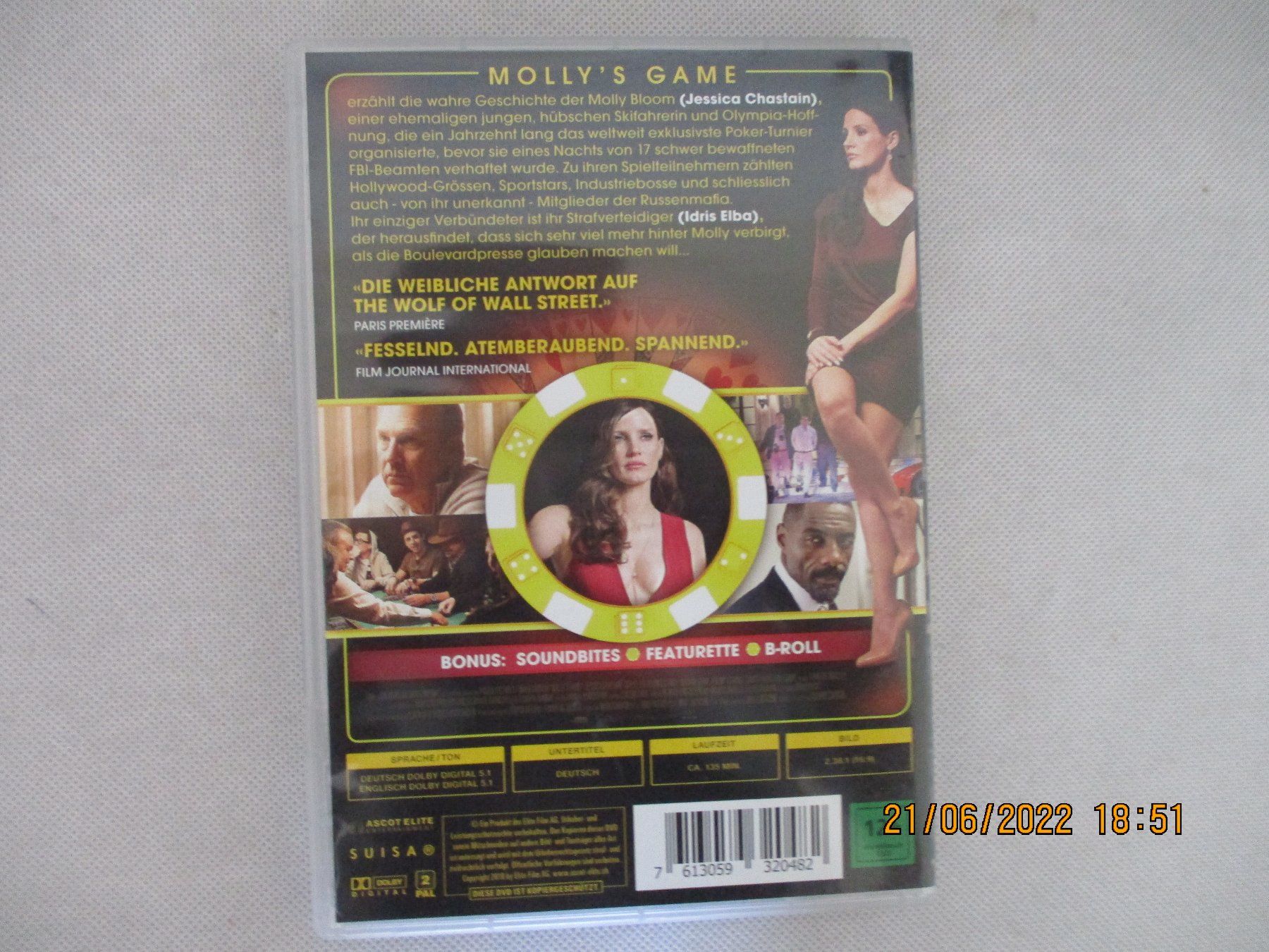 Alle DVDs: Molly's Game – Gebraucht aus Liestal von Disc-Point 1
