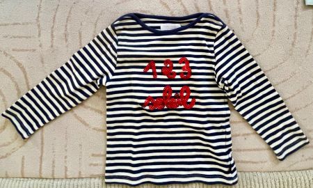 Shirt langarm Pailletten Gr. 86/92 , Sommer