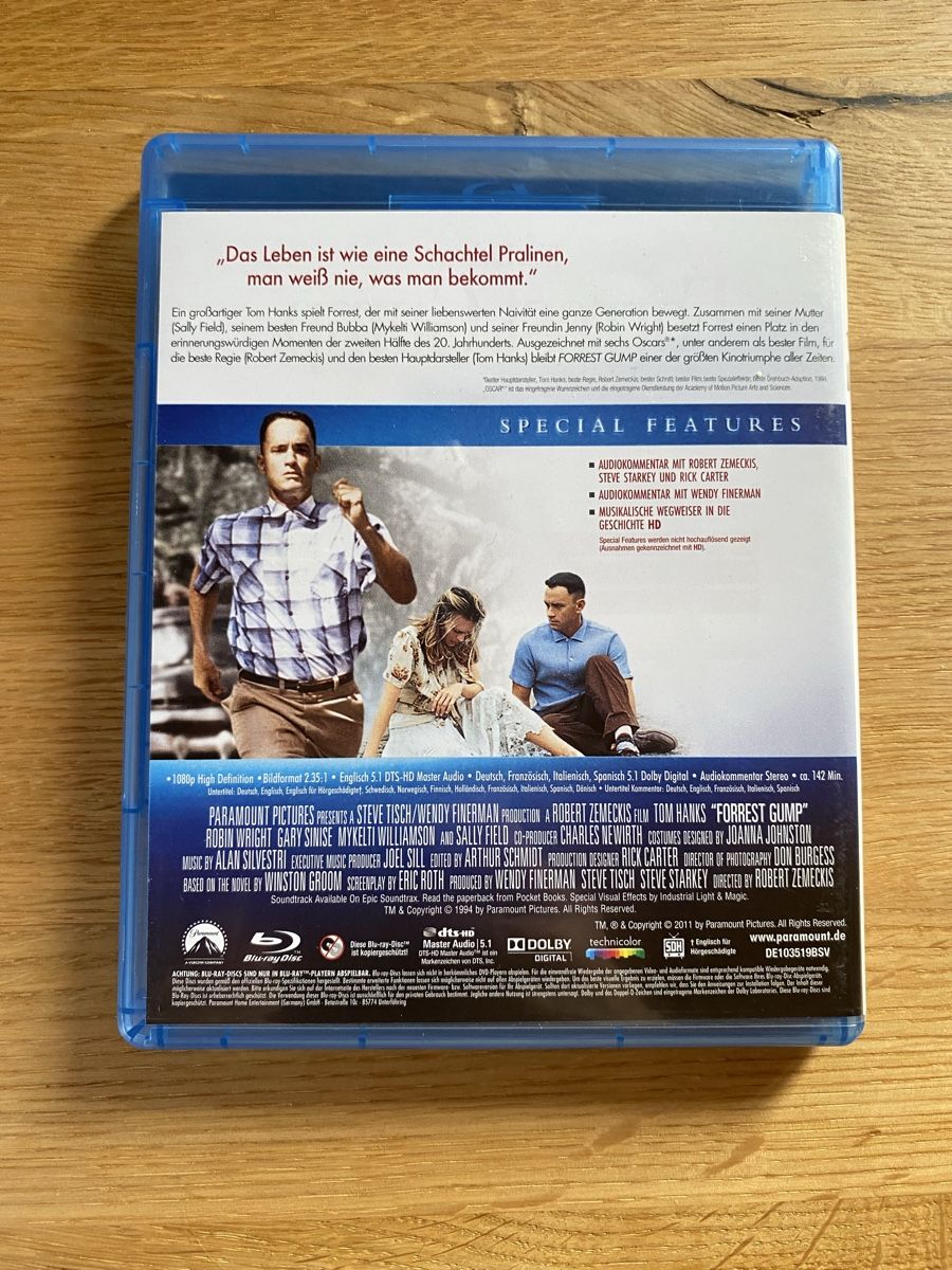 Tutti i DVDs: Forrest Gump / Bluray / Tom Hanks – Usato da Herzogenbuchsee venduto da Christen3 1