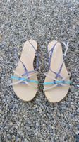 Sandalettes beige/turquoise/mauve, pointure 40, NEUF