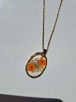 Kette Herbst Stil Blumen Anhänger Vintage Style