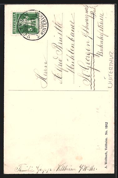 Cartes postales: Winterthur, Teilansicht mit Kirche, Zwei – D'occasion à Berlin par bartko-reher 1