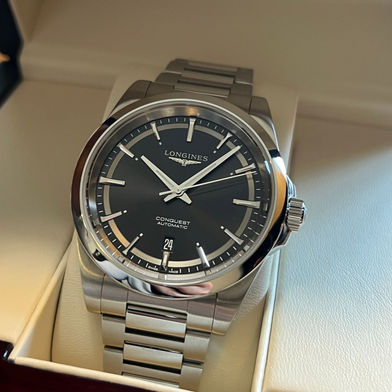Longines Orologi: Longines Conquest Black Dial Full Set L3.830.4.52.6 – Usato da Carouge GE venduto da Watchaser 2