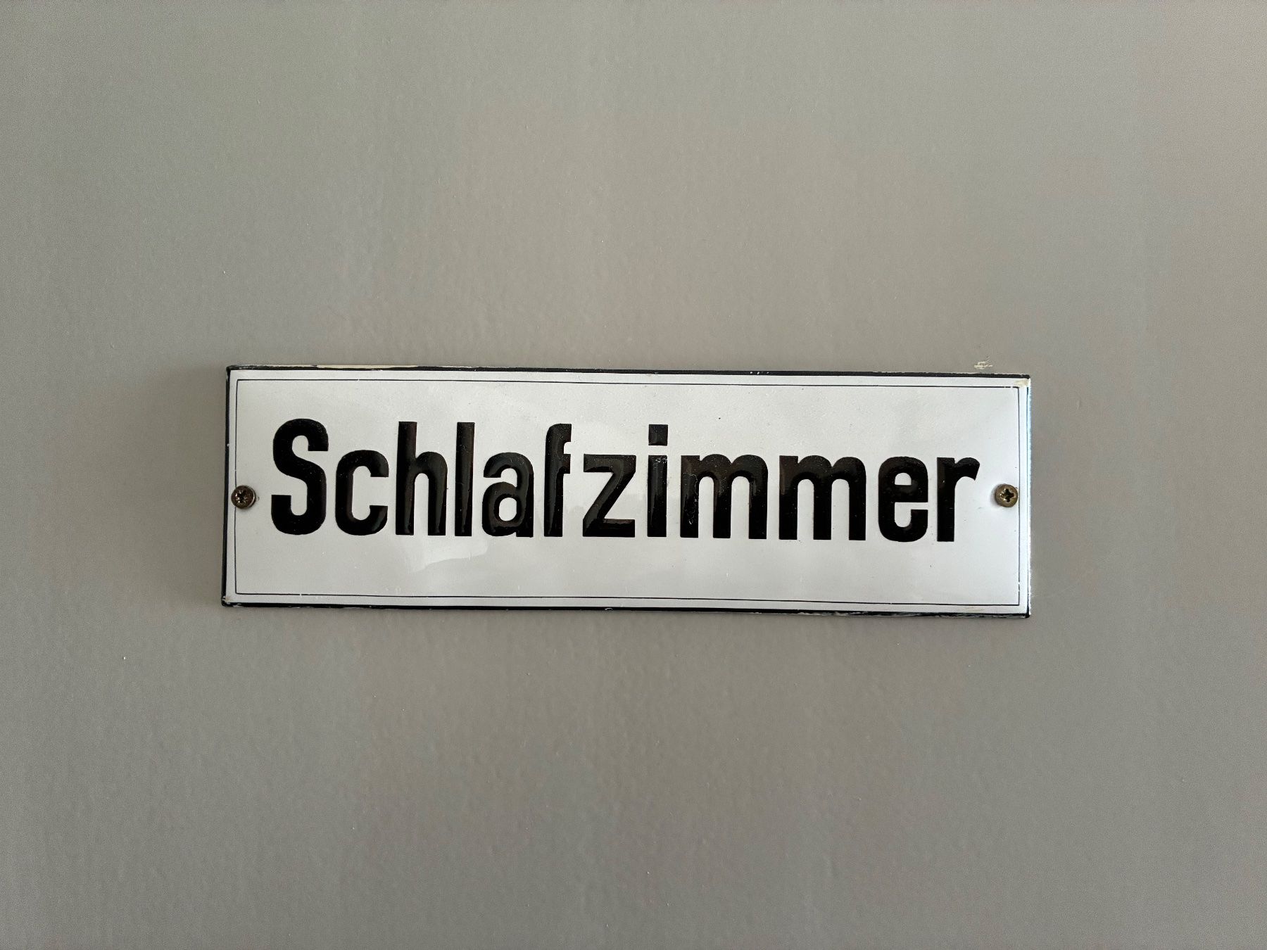 Schilder: Altes Emailschild Schlafzimmer – Gebraucht aus Steffisburg von Reitschel5