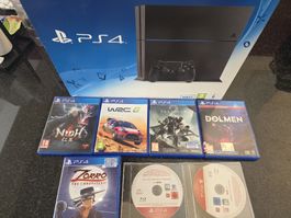 PS4 en boîte avec 6 jeux