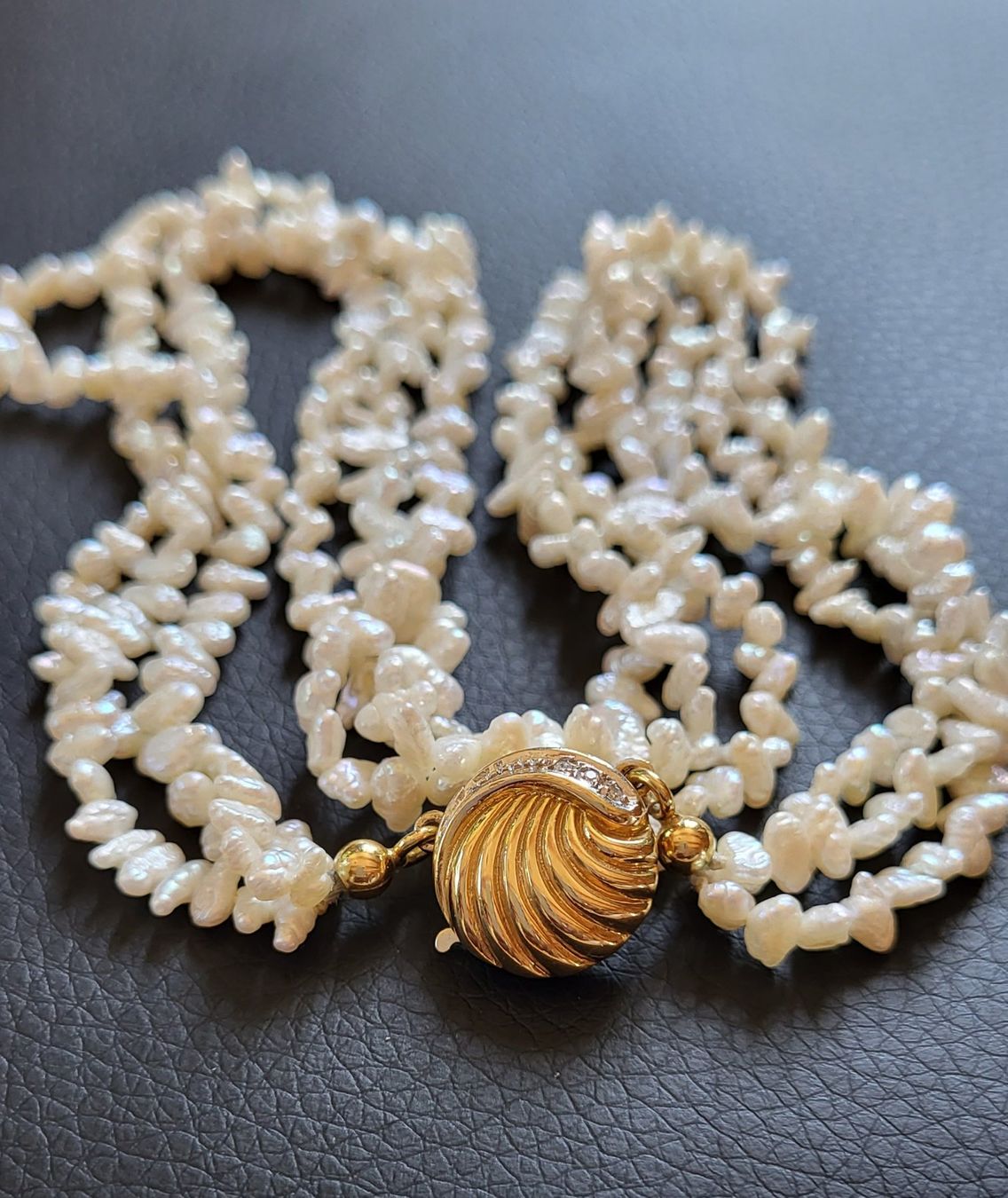 Catenine: Gold 750 Perlen Kette Mit Brillanten – Usato da Wald ZH venduto da Dasilver 2