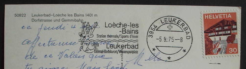 Cartes postales: LEUKERBAD Dorfstrasse und Gemmibahn – D'occasion à Jona par philajona 1