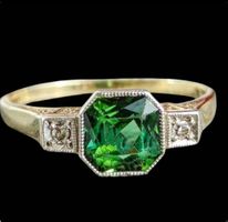 ✨Antiker Turmalin Ring mit Diamanten 14ct 585 Gold