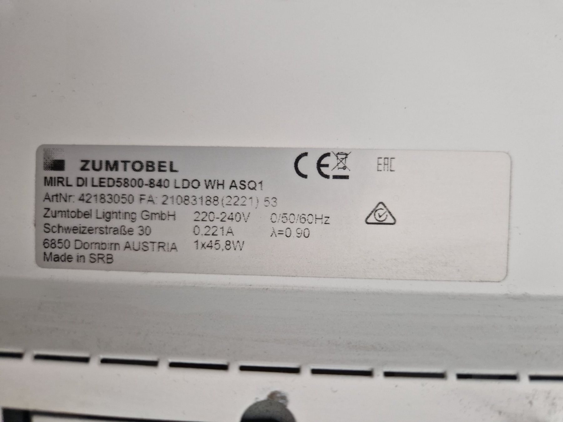 Zumtobel Lampadari & plafoniere: Luminaire suspendu à LED – Usato da La Chaux-de-Fonds venduto da danyy7777 7