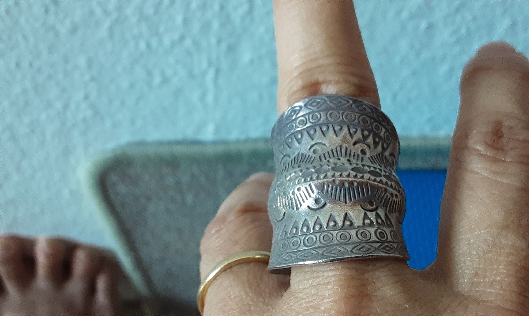 Ringe: Silver925 Patterned Ring Handmade – Neu (gemäss Beschreibung) aus Wetzikon ZH von Balloonartist 3