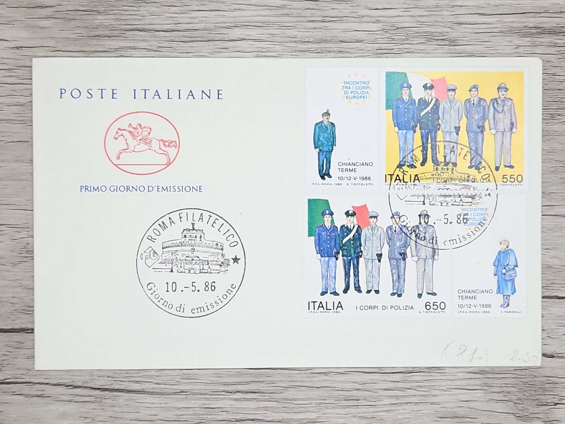 Tutti i francobolli: CL17 Enveloppe + Timbre Italie 1986 – Usato da Cousset venduto da Patrick_Collections