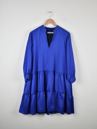 Marella Kleid Gr.38, blau, Satinoptik