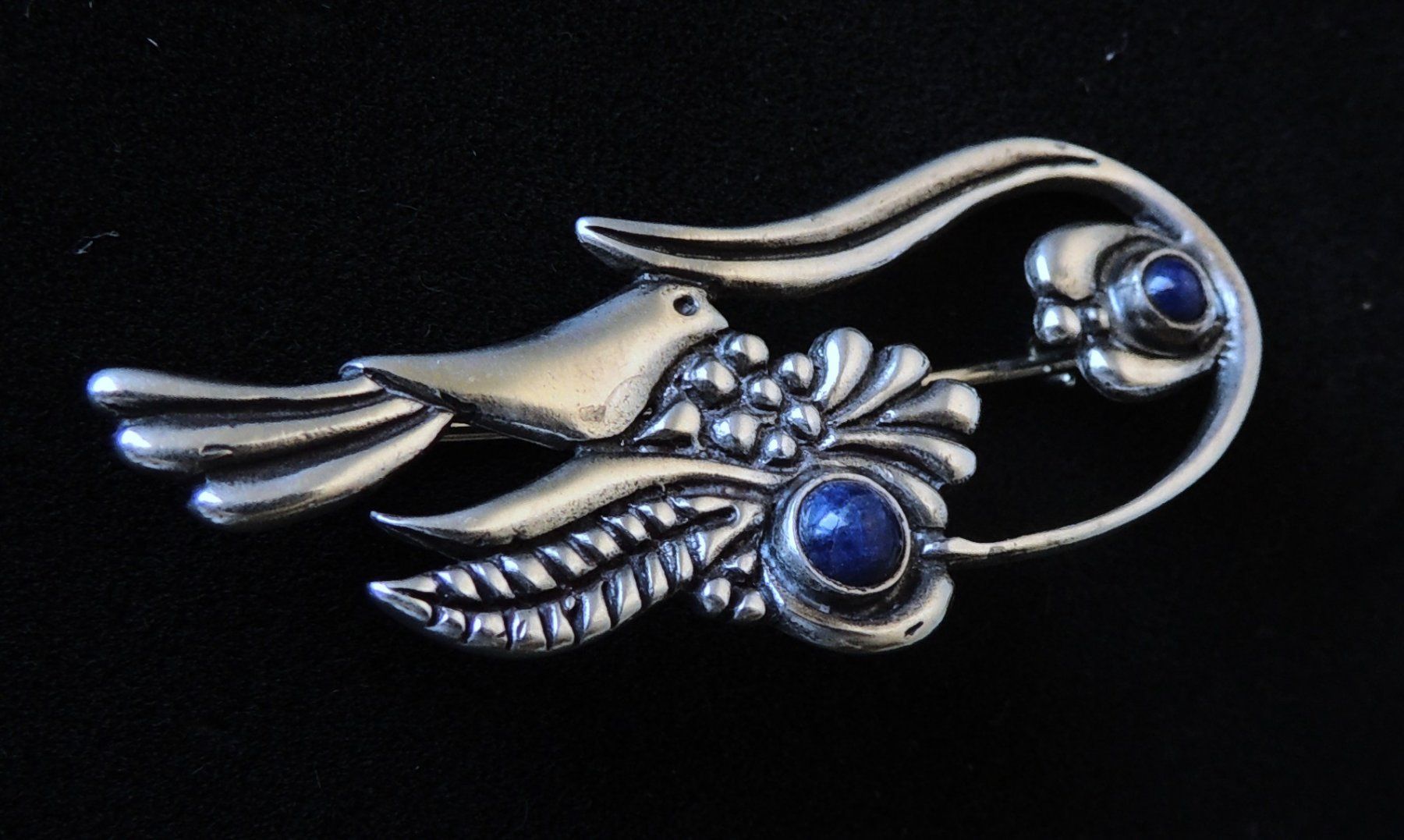 Broschen & Nadeln: Silber 925 Lapislazuli Brosche mit C-Verschluss – Gebraucht aus Waldenburg von schaller707 1