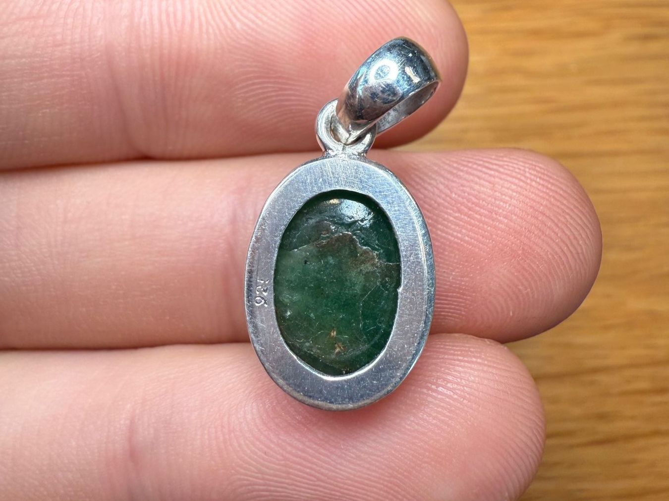 Ciondoli: Smaragd Cabochon Anhänger Silber 925 – Nuovo (secondo la descrizione) da Biel venduto da djvalbnc 3