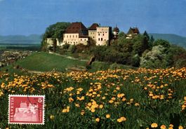 Schloss Lenzburg mit Marke von Lenzburg ("Maximumkarte")