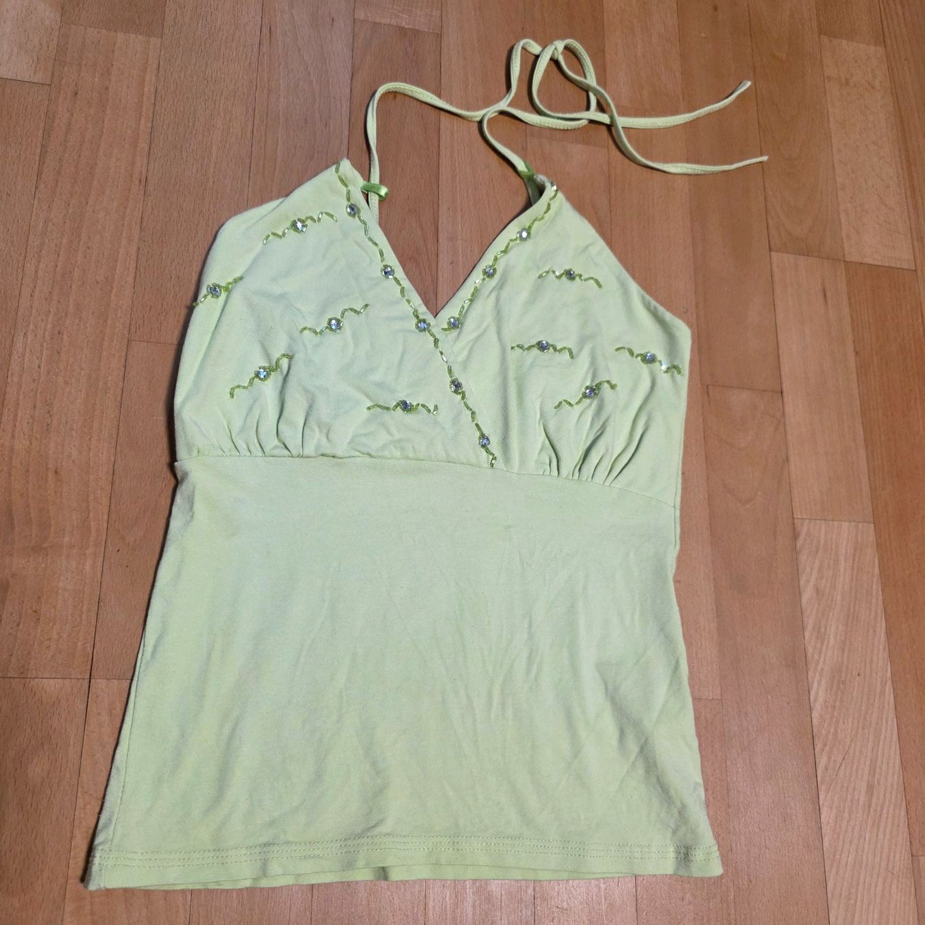 Top: Vintage Top grün M mit Perlen elegant – Usato da Wald ZH venduto da CapLux 6