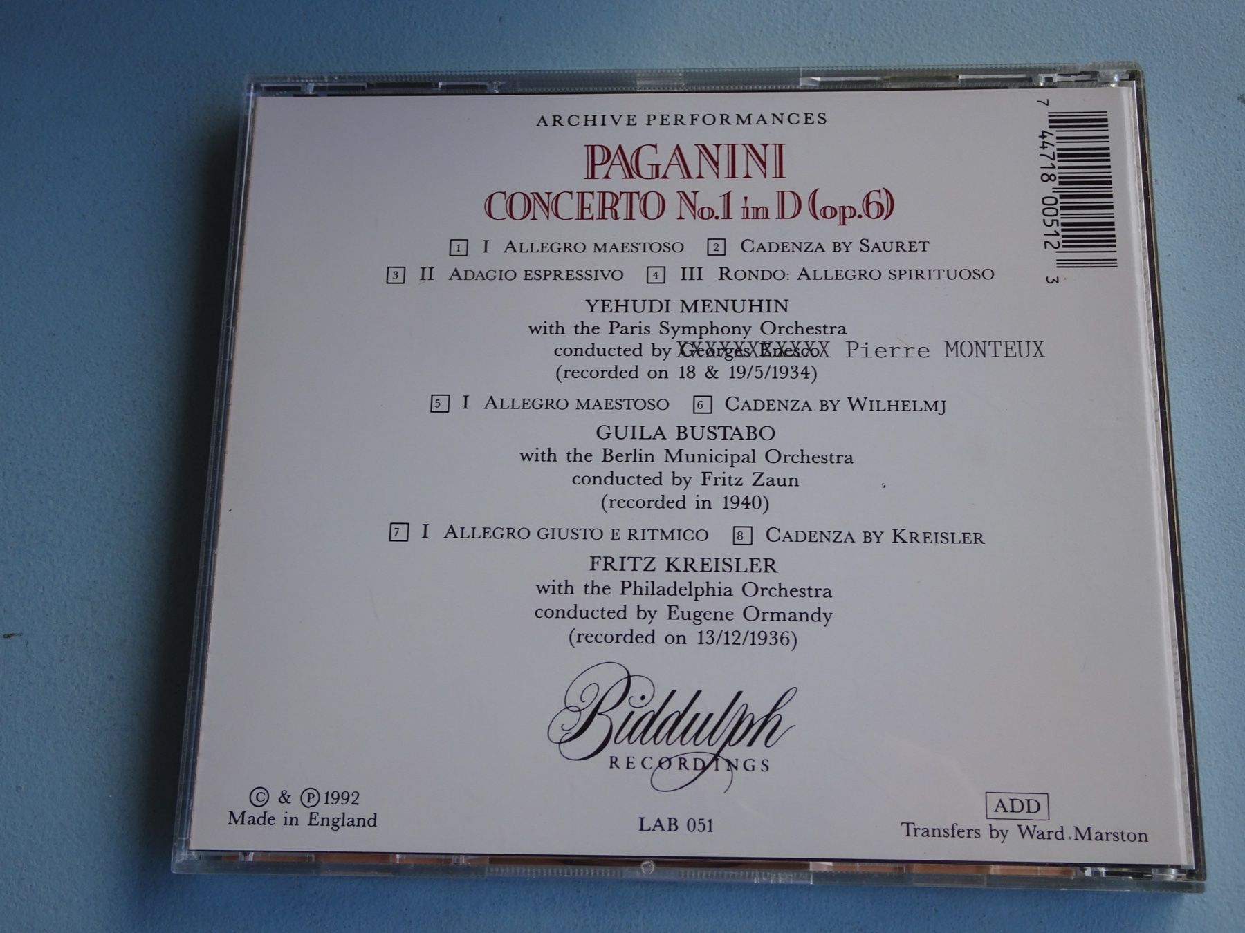 CD: Giulia BUSTABO, KREISLER, MENUHIN – Usato da Basel venduto da Kornblumen 4