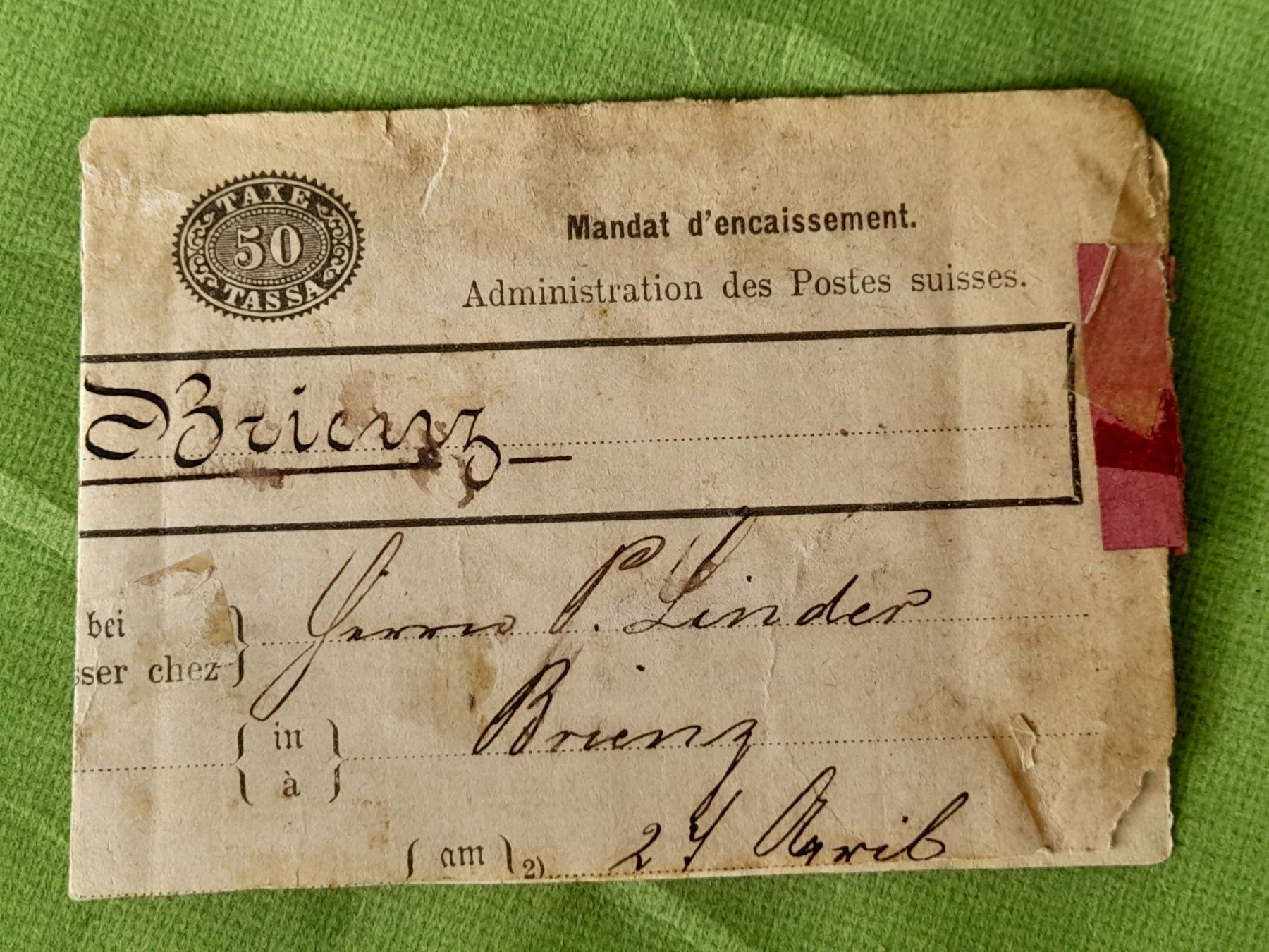 Tutti i francobolli: PTT Charge Postformular/Einzugsmandat(Brienz) – Usato da Aeschi b.Spiez venduto da 52__yhr6 9