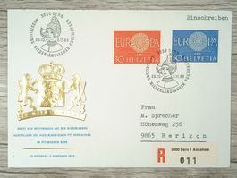 TR10 Enveloppe + Timbre Suisse 1966