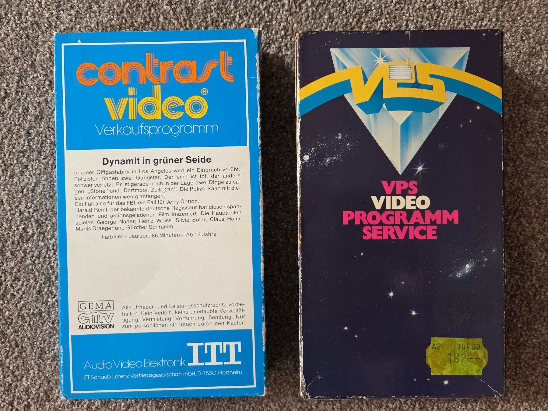 Tutti i VHS: 2x Jerry Cotton auf VHS selten – Usato da Mollis venduto da Cadillac58 1