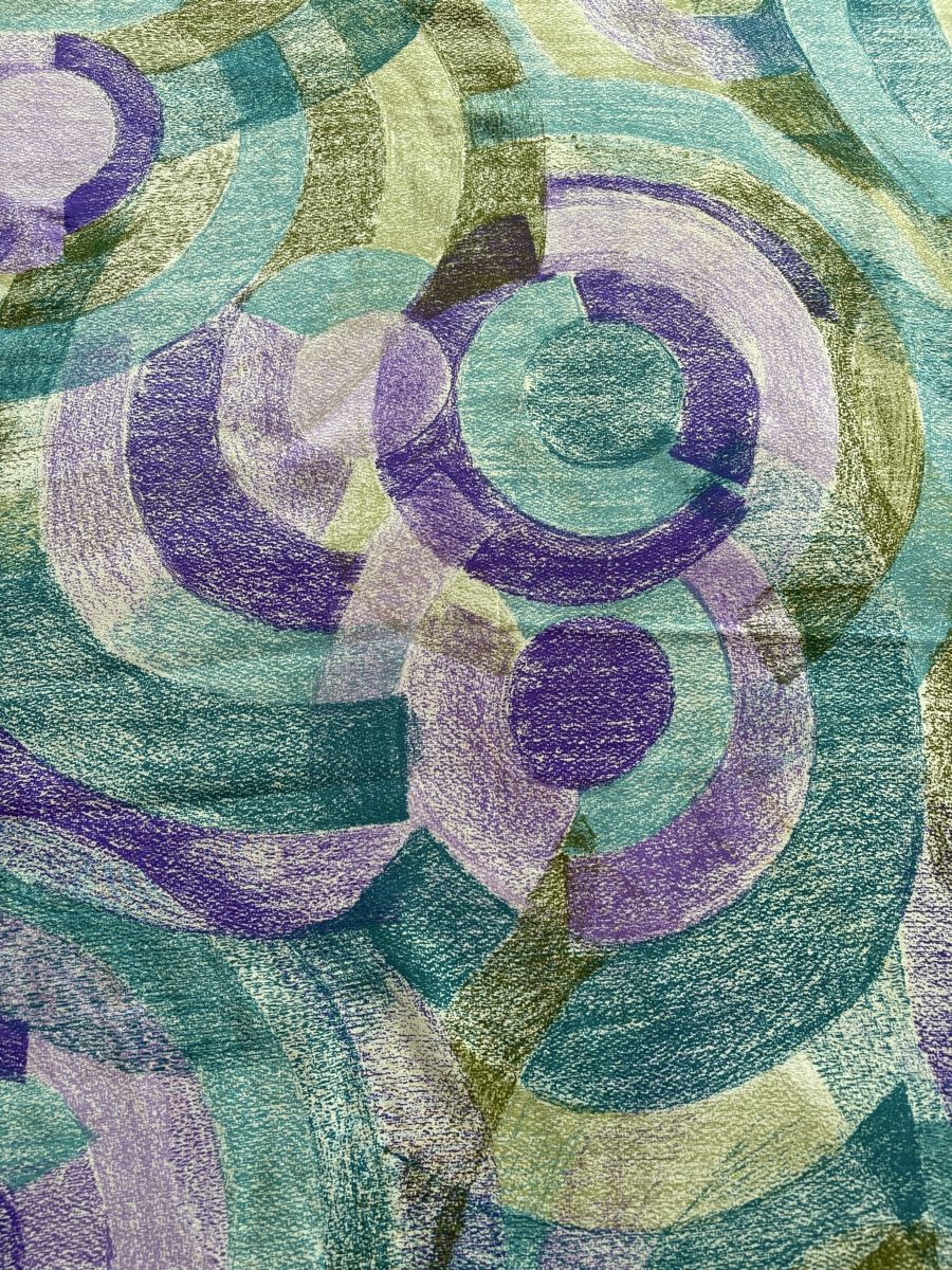Foulard & Sciarpe: Edler Schal mit abstraktem Muster, Vintage Stil – Usato da Zürich venduto da fioredivita 1