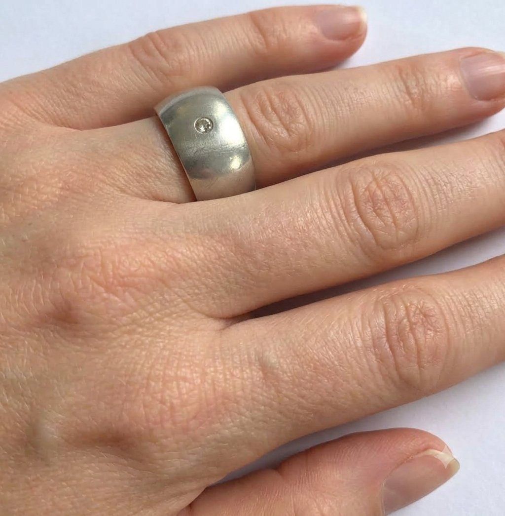 Bagues: Silber Ring mit kleinem Diamant – D'occasion à Zürich par Benedikt21 9
