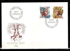 1986 - FDC / Europamarken - Frauenkopf + Männerkopf