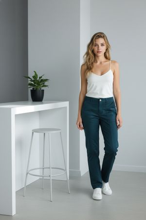 Street One Pantalon d'été Vert Sapin