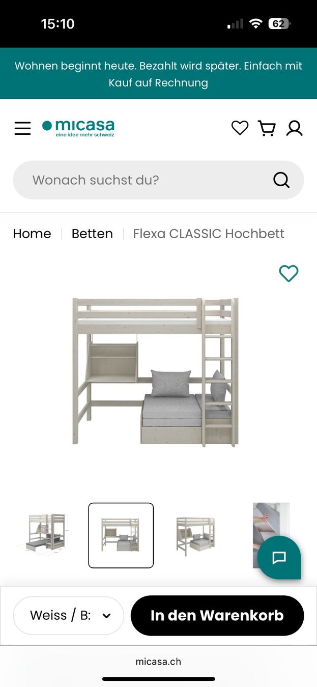 Flexa Lits: Lit hauteur FLEXA Micasa – D'occasion à Longirod par abi_q5dr 5