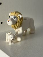 Lego figurine animal White lion with baby Figuren