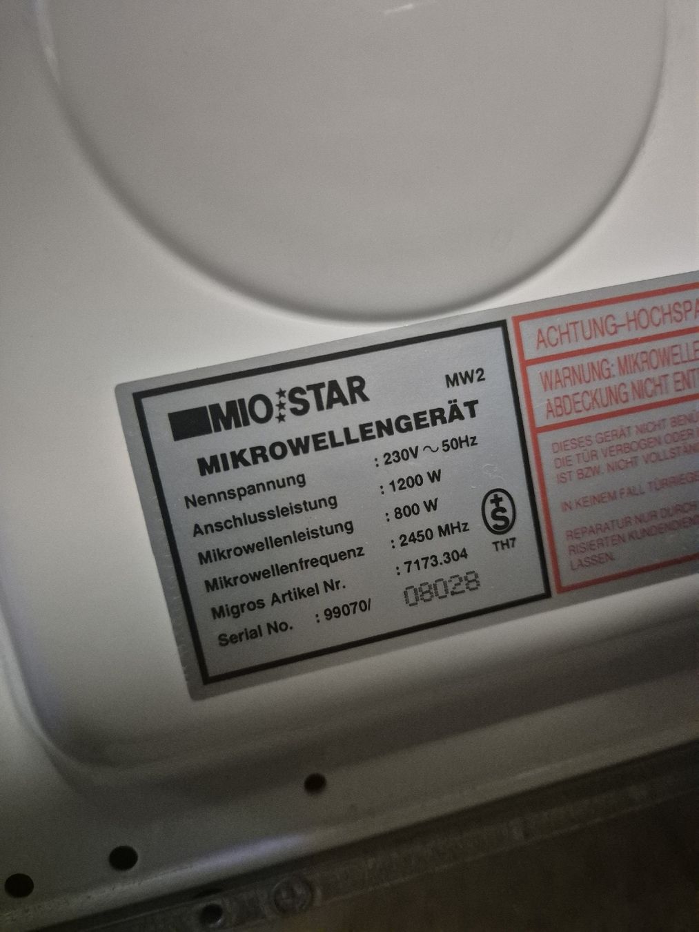 Mio Star Appareils de cuisine: Mikrowelle Miostar – D'occasion à Schliern b. Köniz par simon0262 2