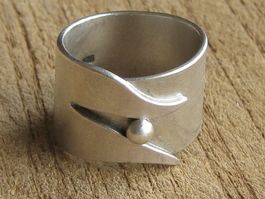 aussergewöhnlicher beiter Vintage Ring Silber 925 / Gr. 56