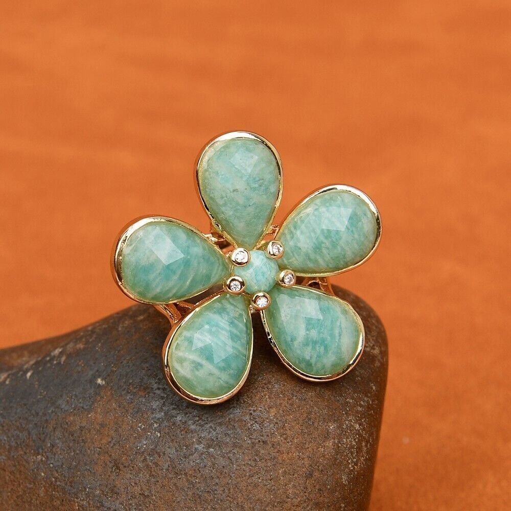 Ringe: SALE Amazonit Ring Grösse US Bague Fleur Gr. 60 ajustable – Neu (gemäss Beschreibung) aus Prilly von ilyria73 7