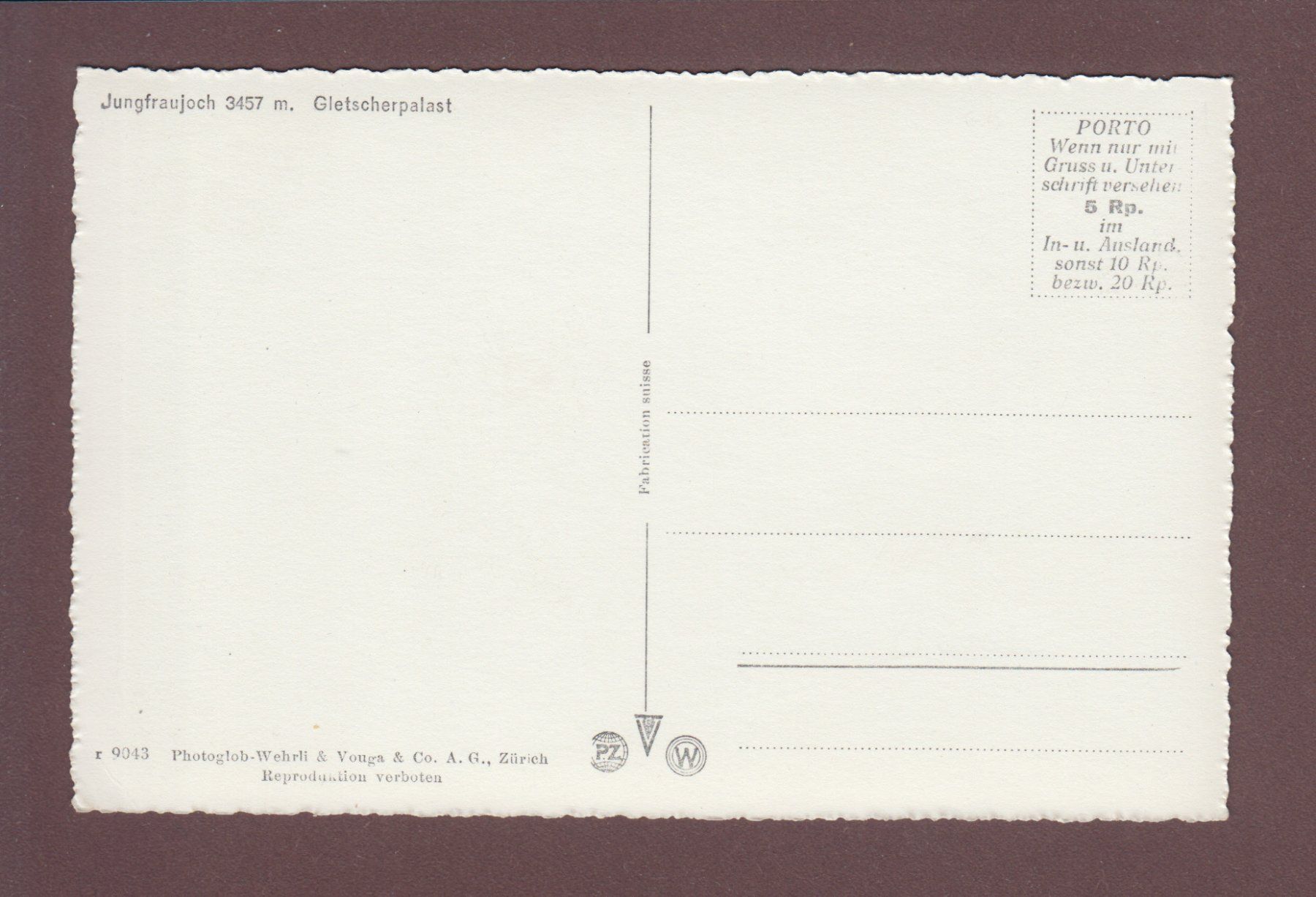 Cartoline postali: JUNGFRAUJOCH - Gletscherpalast – Usato da Pully venduto da nicecards 1