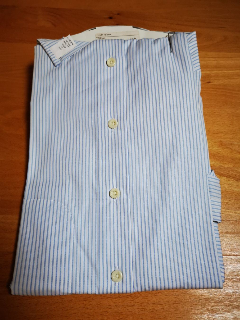 Camicie: Herrenhemd Langarm, hellblau-weiss gestreift K3 – Nuovo e nell'imballaggio originale da Seuzach venduto da NaehdesignMirjam 3