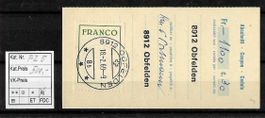 1925 Francozettel Nr. 2 gestempelt OBFELDEN 30.V.62 (15314)