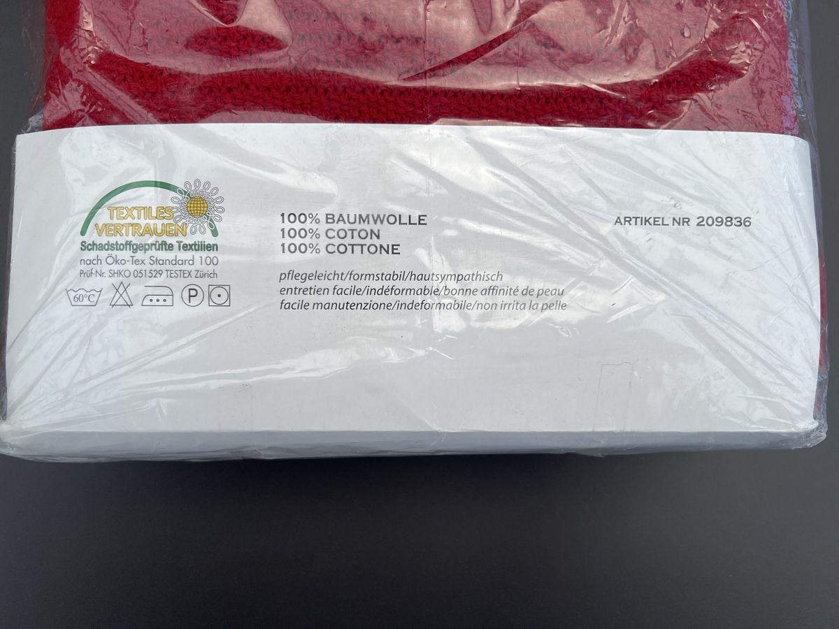 Coperte: Sommerdecke, Baumwolle, rot Häkeloptik, 155x210 cm – Nuovo e nell'imballaggio originale da Wettingen venduto da stern910 1