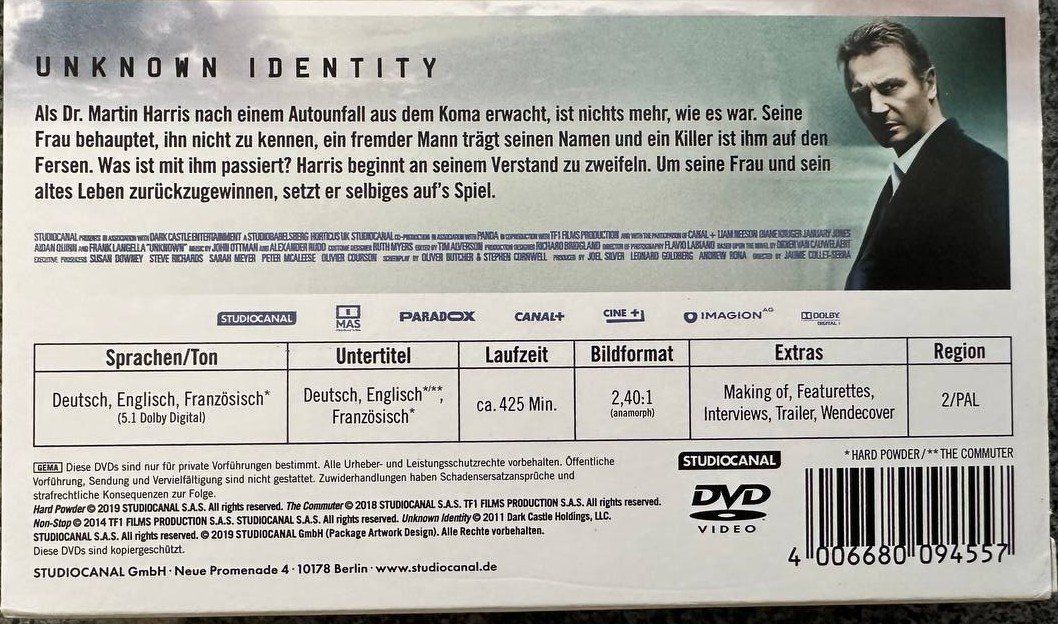 Tutti i DVDs: Liam Neeson Adrenalin Collection (4 DVDs) – Usato da Beringen venduto da Mantafisch1 3