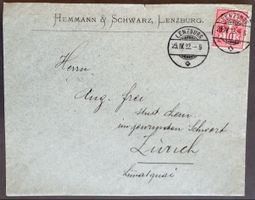 Schweiz Brief 1892 Lenzburg 10 Rp Firmenbrief Zürich