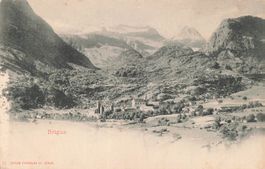 Brig VS Stadtpanorama Walliser Alpen
