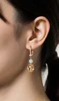 Wunderschöne, unikate Opal, Citrin Ohrringe NEU