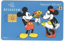 Telefonkarte Belgien Mickey Mouse Walt Disney