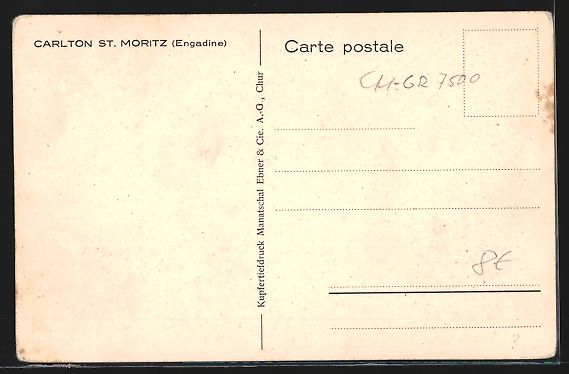 Cartoline postali: AK St. Moritz, Carlton, Innenansicht – Usato da Berlin venduto da bartko-reher 1
