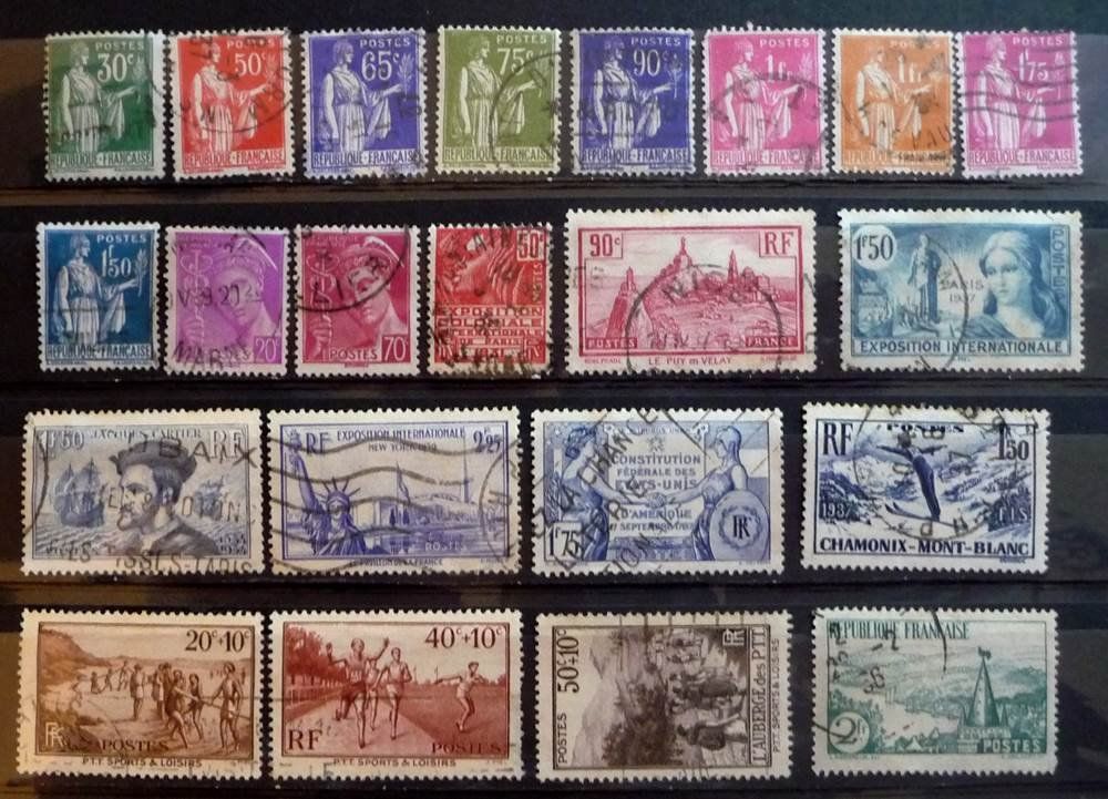Tutti i francobolli: 1930-40 Frankreich gestempelt – Usato da Horgen venduto da FIR-2008