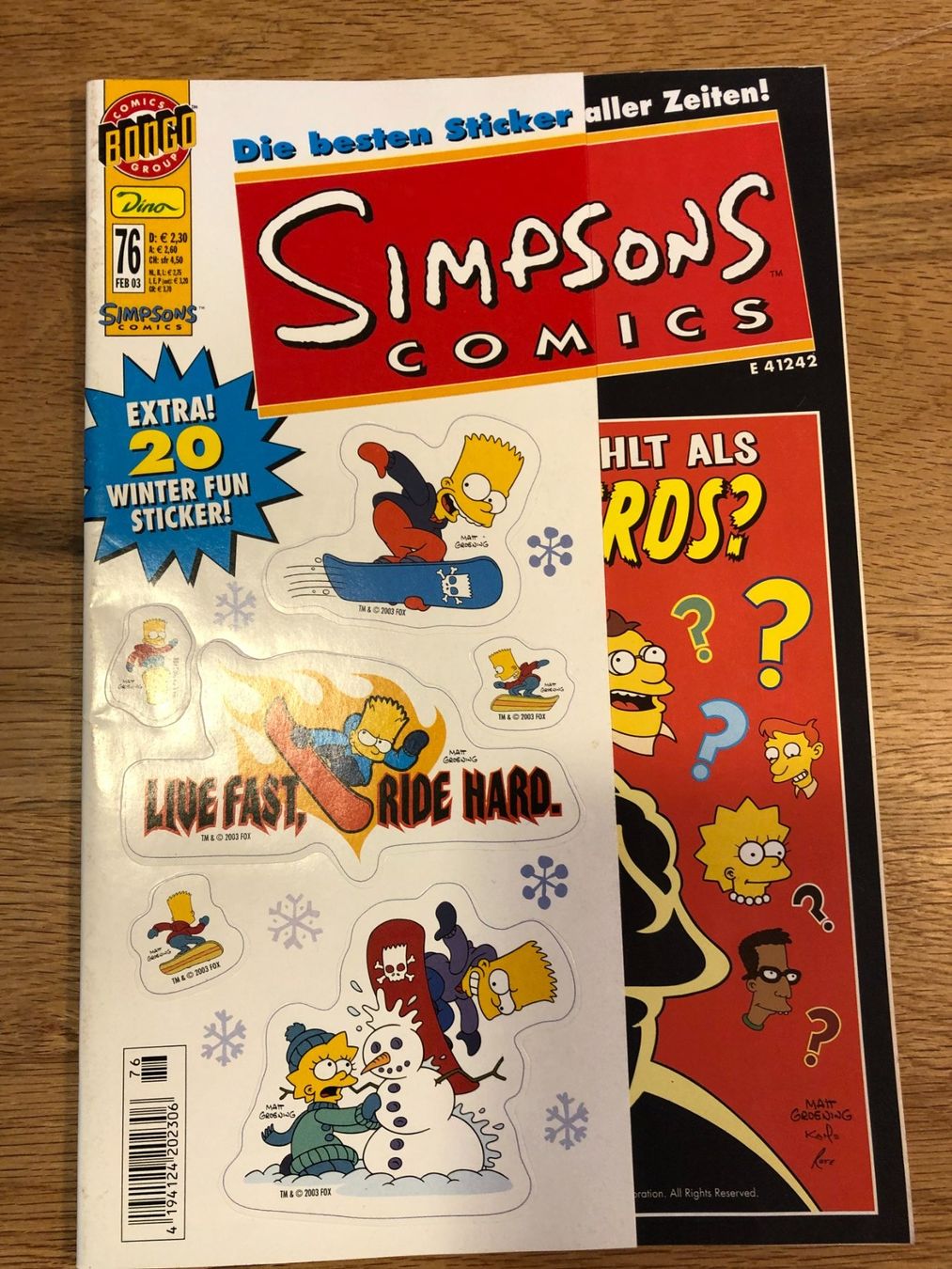 Fumetti: Orginal Simpsons Comic 10 Stk. inkl. Sticker – Usato da Winterthur venduto da Strubzilla 2