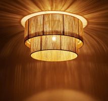 Deckenleuchte Lignea Lux aus Jute Boho-Stil, Wickeltechnik,