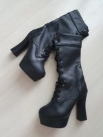 Geschnürte Gothic-Plateuau-Stiefeletten Gr 36 *neu*