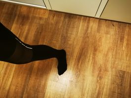 Schwarze Damen Strumpfhose mit Strass, Winter