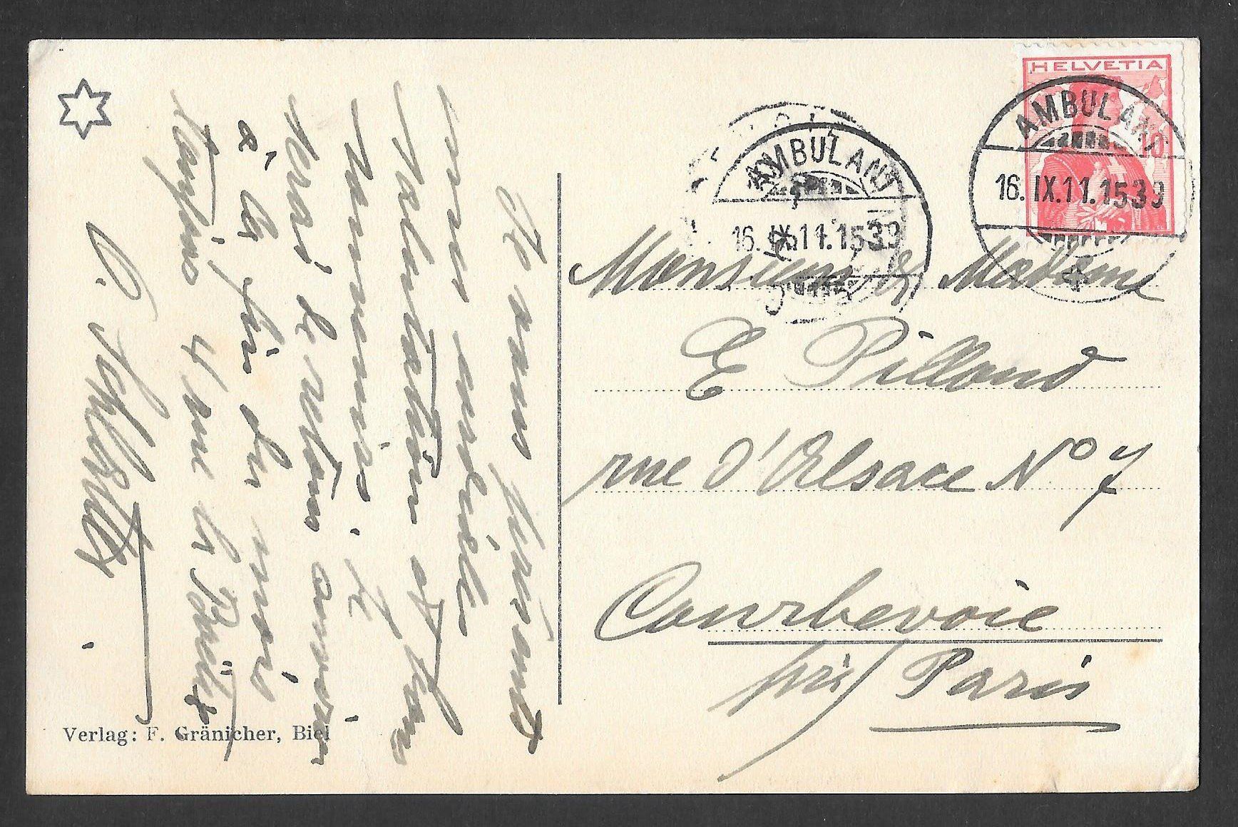 Cartoline postali: Biel - Bienne Teilansicht mit Alpen – Usato da Olten venduto da clotaldi 1