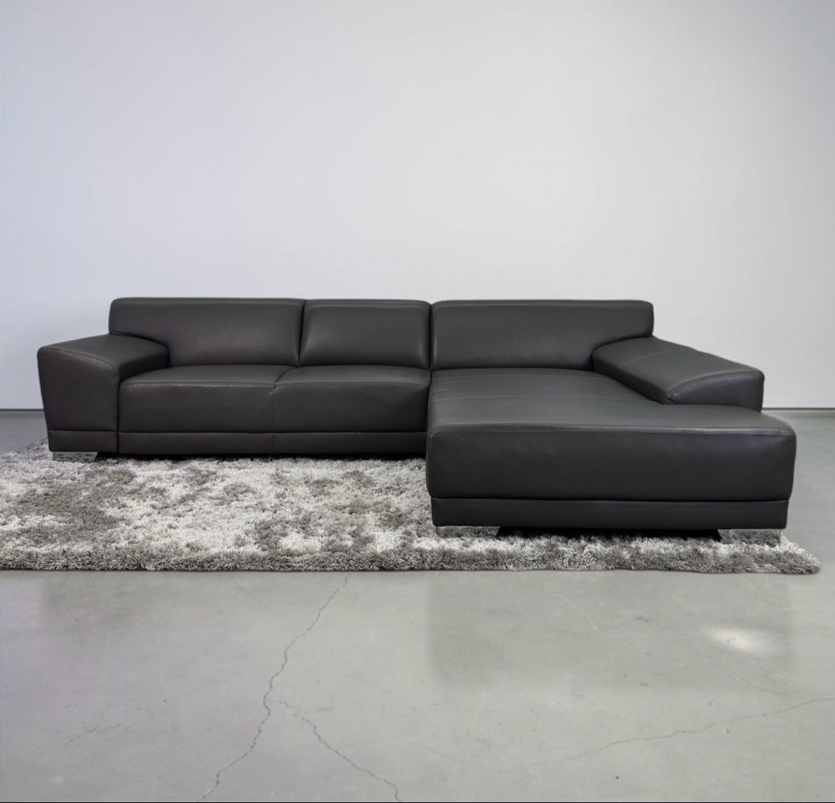 Divani: Ecksofa aus Büffelleder, Anchor Grey, mit Bettfunktion – Usato da Fehraltorf venduto da Sofalab.swiss 7
